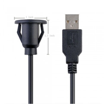 1m/2m Car Dash Board Mount USB 2.0 Male To Female Socket Panel Extension Cable Transfer Date Charging Cable Male To Female Cable