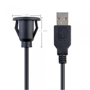 1m/2m Car Dash Board Mount USB 2.0 Male To Female Socket Panel Extension Cable Transfer Date Charging Cable Male To Female Cable