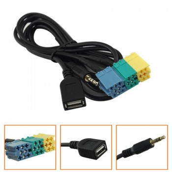 2 In 1 3.5MM amp; USB Plug Car Audio Adapter Car Video Audio Durable Adapter Cable Car AUX Line For Hyundai / Kia
