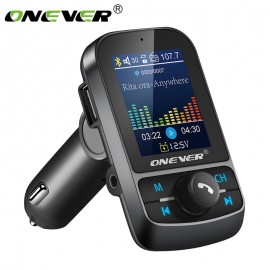 Onever FM Transmitter 1.8 Color Screen AUX Modulator Bluetooth Wireless MP3 Radio Adapter Car Kit 5V 3.1A USB Charger TF Card