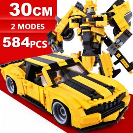 Hot Movie image super transformation robot bumble bee Chevrolet Muscle sports car Camaro building block model toys collection