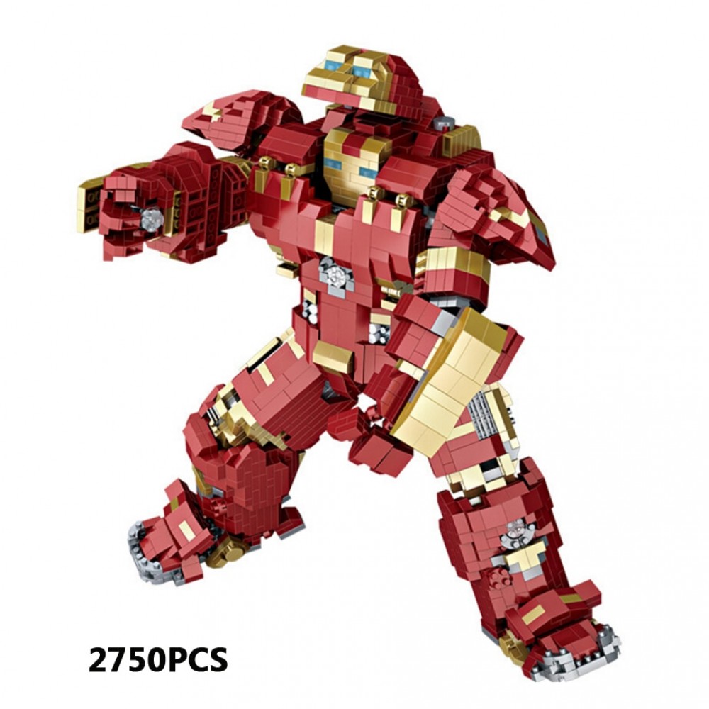 Super heroes mark44 mecha micro diamond block marvel avenger Infinity War ironman Hulkbuster mk44 nanoblock brick toy collection
