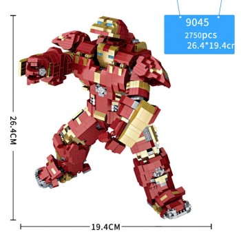 Super heroes mark44 mecha micro diamond block marvel avenger Infinity War ironman Hulkbuster mk44 nanoblock brick toy collection