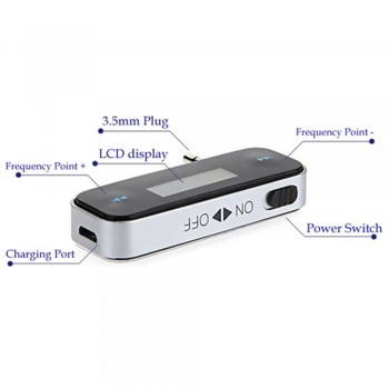 FM Transmitter Bluetooth Car Wireless 3.5mm In-car Music Audio Mp3 Player LCD Display Car Kit Transmitter For Android / iPhone