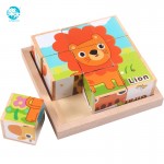 Baby toy Wooden block Chopping block Wooden cubes Animal Fruit Traffic 9pcs 6 side Educational toys for Children