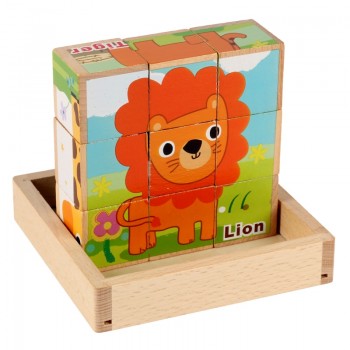 Baby toy Wooden block Chopping block Wooden cubes Animal Fruit Traffic 9pcs 6 side Educational toys for Children