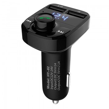 JaJaBor Bluetooth Car Kit FM Transmitter Handfree Car MP3 Audio Player Voltage Detection Noise Cancellation Dual USB Car Charger