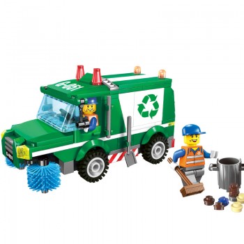 Enlighten Building Block City Town Cars Road Wrecker SWAT SUV Garbage Truck Ice Cream Car MOC Educational Brick - No Retail Box