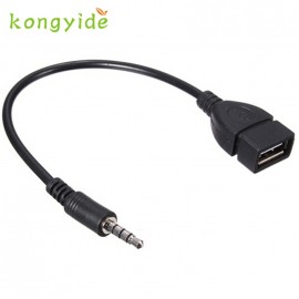 3.5mm Male Audio AUX Jack to USB 2.0 Type A Female OTG Converter Adapter Cable