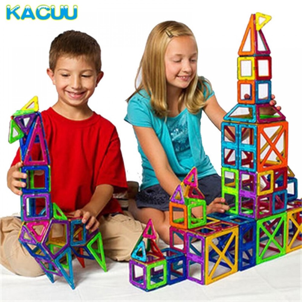 35-107pcs Big Size Magnetic Blocks Kids DIY Magnetic Designer Construction Set Model amp; Magnetic Educational Toys For Children