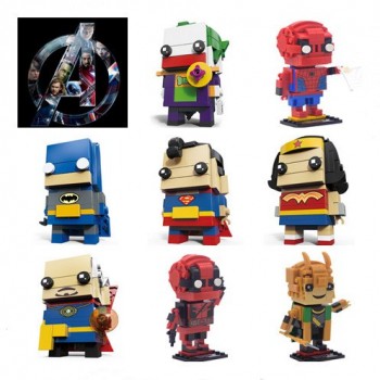 New Brickheadz Legoed Avengers 3 Marvel Infinity War Headz Super Heroes Building Blocks Iron Man Aquaman Hulk Toys for Children