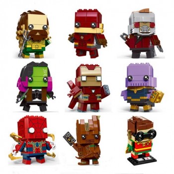 New Brickheadz Legoed Avengers 3 Marvel Infinity War Headz Super Heroes Building Blocks Iron Man Aquaman Hulk Toys for Children