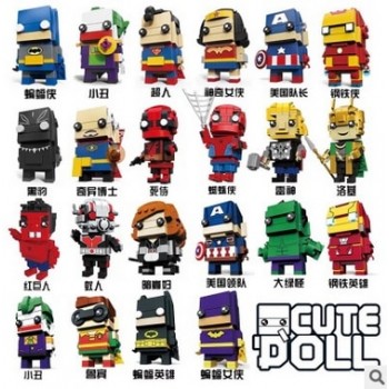 New Brickheadz Legoed Avengers 3 Marvel Infinity War Headz Super Heroes Building Blocks Iron Man Aquaman Hulk Toys for Children