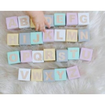 Wooden Square Blocks Toys Cubes Embellishment for Woodwork Craft DIY Crafts Children Toy Gift Decoration lepin letters christmas