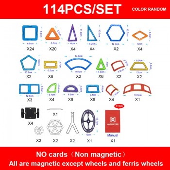114PCS Magnetic Building Blocks Educational Tiles Kit  Magnet Designer Construction Toys Building Set For Kids Gfit Magbrother