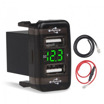 5V 4.2A Quick Charge for Toyota 2.1A Car USB Socket Charger 12V LED Display Voltmeter USB Car Adapter Charger for Smartphone