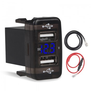5V 4.2A Quick Charge for Toyota 2.1A Car USB Socket Charger 12V LED Display Voltmeter USB Car Adapter Charger for Smartphone