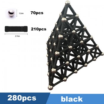 QWZ 50pcs-280pcs Magnet Bars amp; Metal Balls Magnetic Construction Creative Toys DIY Designer Educational Toy For Children Gifts
