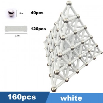 QWZ 50pcs-280pcs Magnet Bars amp; Metal Balls Magnetic Construction Creative Toys DIY Designer Educational Toy For Children Gifts