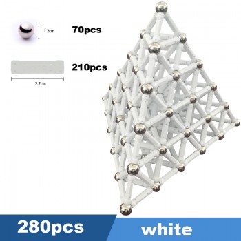 QWZ 50pcs-280pcs Magnet Bars amp; Metal Balls Magnetic Construction Creative Toys DIY Designer Educational Toy For Children Gifts
