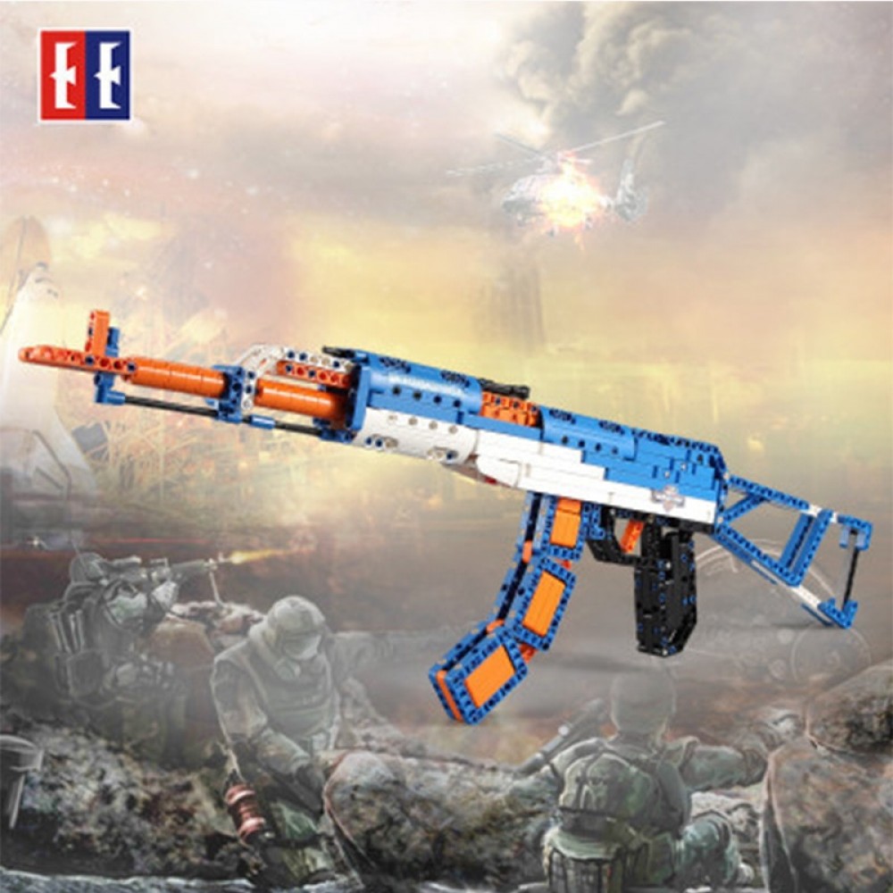 Simulation AK-47 rifle soldiers weapon PUBG CS GO Military Technic model Building Block Bricks compatible with Legos toy gift