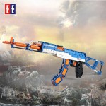 Simulation AK-47 rifle soldiers weapon PUBG CS GO Military Technic model Building Block Bricks compatible with Legos toy gift
