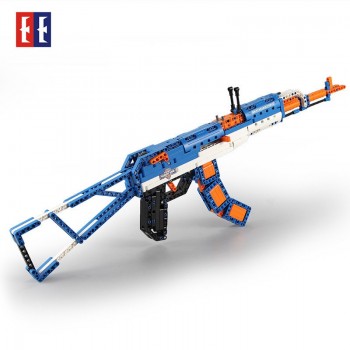 Simulation AK-47 rifle soldiers weapon PUBG CS GO Military Technic model Building Block Bricks compatible with Legos toy gift