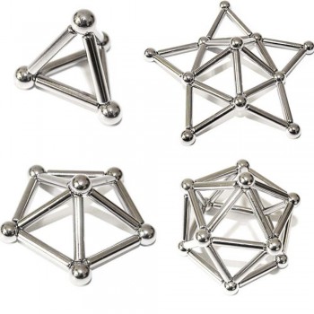 36pcs Magnet Bars amp; 27pcs Metal Balls DIY Magnet Toy Magnetic Blocks Model amp; Building Educational Toys for Children Kids Gift