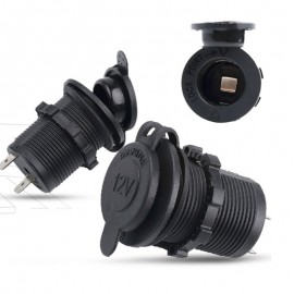 12V Motor Charger Adapter Waterproof Cigarette Lighter Power Socket Plug Black for Motorcycle Car Boat Tractor Accessory Not USB