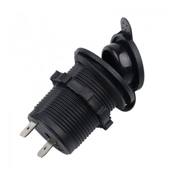 12V Motor Charger Adapter Waterproof Cigarette Lighter Power Socket Plug Black for Motorcycle Car Boat Tractor Accessory Not USB