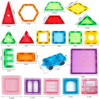 72PCS Magnetic Tiles Building Big Magnetic Blocks Solid 3D Magnetic Block Building Toys For Children Bricks