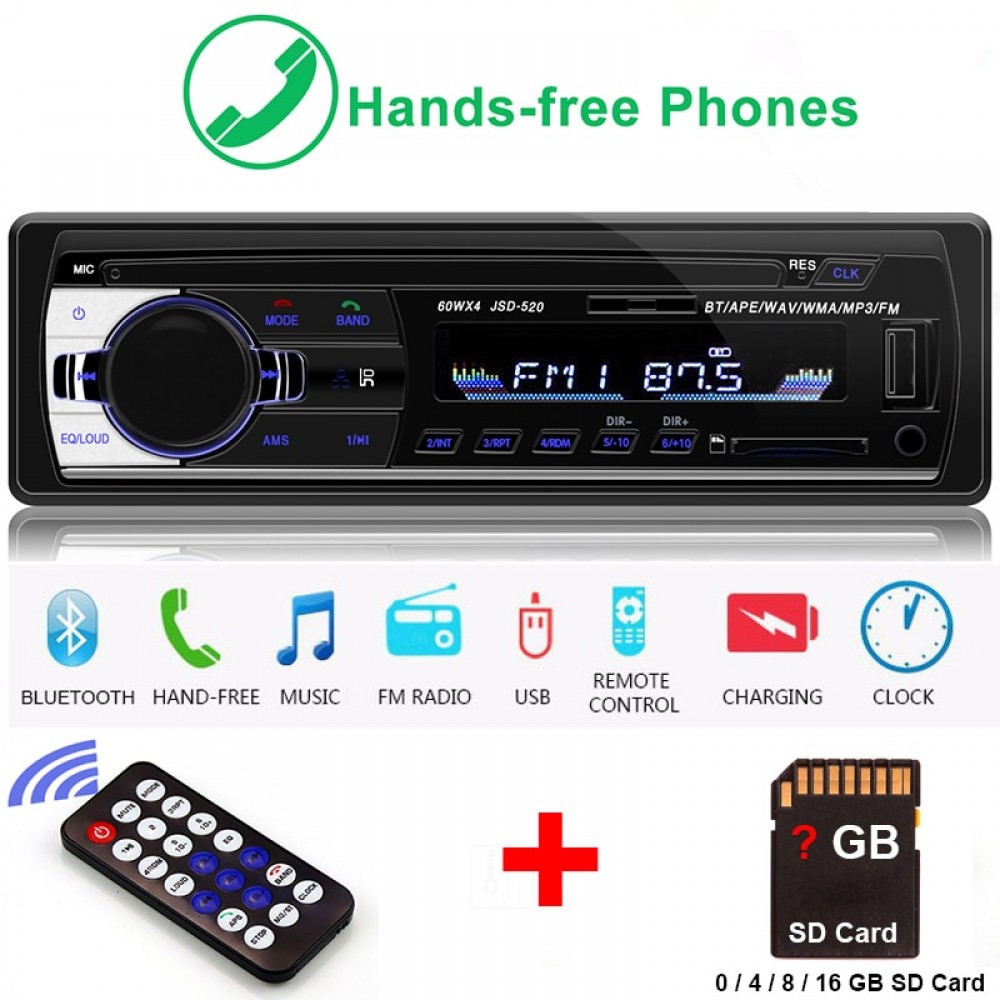 Autoradio 1 Din Bluetooth Radio SD MP3 Player Coche Car Radios Estereo Poste Para Auto Audio Stereo Carro Samochodowe Automotivo