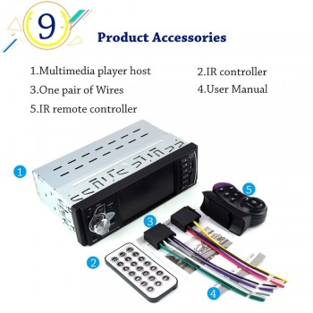 Car Radio Auto Audio Stereo 4.1 inch 1 Din FM Bluetooth 2.0 Support Rear View Camera USB Steering Wheel Control autoradio 4022D