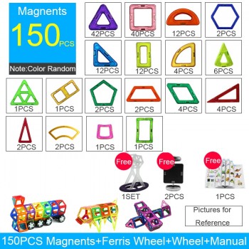 150PCS Big Size Constructions Magnetic Blocks Building 3D DIY Toy with Animal amp; Car-styling Educational Game Toys For Children