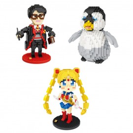 Hot movie cartoon images micro diamond building block sailor moon harry potters penguin nanoblock assemblage toys for kids gifts