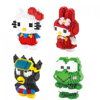 Classic japan cartoon image Hello Kitty micro diamond building block kt cat Melody rabbit Keroppi Frog XO penguin nanoblock toys