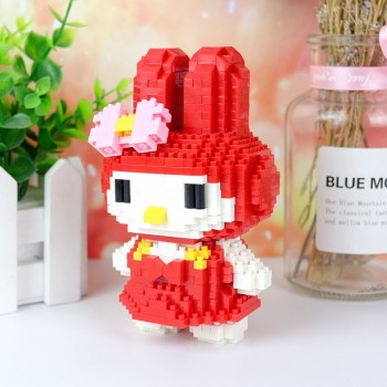 Classic japan cartoon image Hello Kitty micro diamond building block kt cat Melody rabbit Keroppi Frog XO penguin nanoblock toys