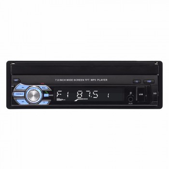 1Din Car Audio HD Digital 7 HD Retractable Touch Screen Car Stereo MP5 Player Rear View Camera Bluetooth Handsfree Autoradio