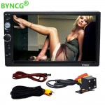 BYNCG 7 inch 2 Din HD AutoRadio Bluetooth USB/TF FM Aux Input Car Radio Auto MP5 MP4 MP3 Player HD Rear View Camera