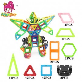 MyLitDear 108pcs Robot Magnetic Designer Construction Model Building Toy Plastic Magnetic Blocks Magic Educational Toys