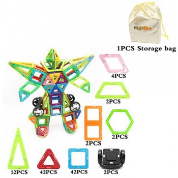 MyLitDear 108pcs Robot Magnetic Designer Construction Model Building Toy Plastic Magnetic Blocks Magic Educational Toys