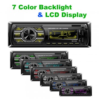 Car Stereo Media Player with 2 USB Ports Fast Charge Function for Phone FM Radio Bluetooth Connect ISO Power Interface
