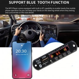 Car Bluetooth FM Radio wireless Mp3 Player Handsfree with MIC TF USB 3.5mm AUX 5V 12V Car Audio Modification kit for Speakers