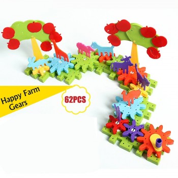 Fun With Gears Building Set Learning Blocks,Spinning Gears,Farm Gear,Kaleidoscope Gear Combination Educational STEM Toys for kid