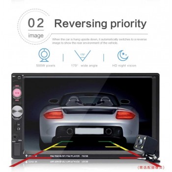 7 Inch HD touch screen Car radio Bluetooth Stereo audio Car Dual 2 din Car Multimedia MP5 Player rear camera remote controller