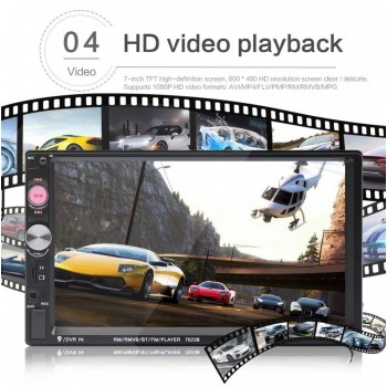 7 Inch HD touch screen Car radio Bluetooth Stereo audio Car Dual 2 din Car Multimedia MP5 Player rear camera remote controller