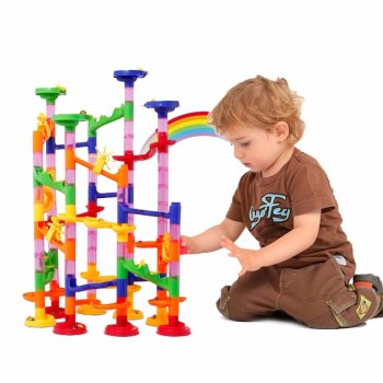 105PCS DIY Construction Marble Race Run Maze Balls High Quality STEM Learning Toy  Maze Balls Track Building Blocks Educational