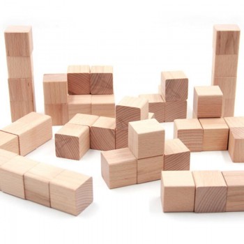 36 pcs/set High quality Beech Cubic Brick Game 4cm Cubes DIY color Blocks Wooden Educational Toys For Baby Children