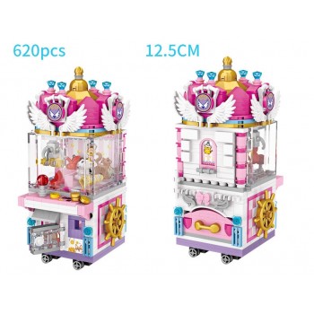City Playground rides mini block Ferris wheel UFO Catcher pirate ship Merry-go-round Rotating aircraft stacking bricks toys