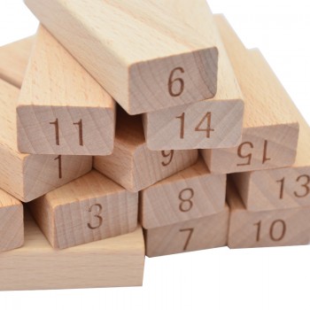 Quality Beech Wooden Tower 51 Pcs Wood Building Blocks Domino Jenga Game toy Amusing Kids Gift Parent-child Interaction Toys